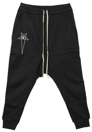 RICK OWENS ドローストリング X チャンピオン プリズナー ドローストリング ナイロン＆コットン パンツ ブラック 01E1689 09 139292067
