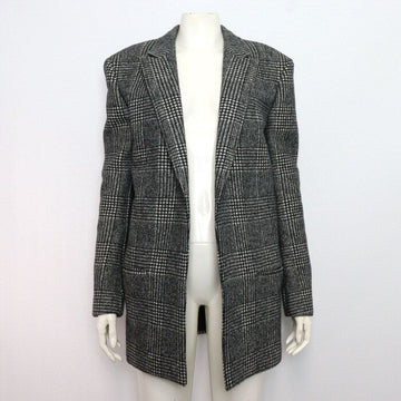 SAINT LAURENT Houndstooth-Muster Wolle-Mischung Damen Mantel Jacke 531452 153785911