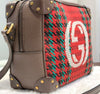 GUCCI Interlocking GG geprägte Houndstooth Schultertasche 626363 153851960 [P]