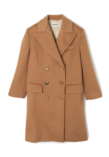 Miu Miu Double Breasted Camel Hair Coat MS1982 13OM F0040 65657771