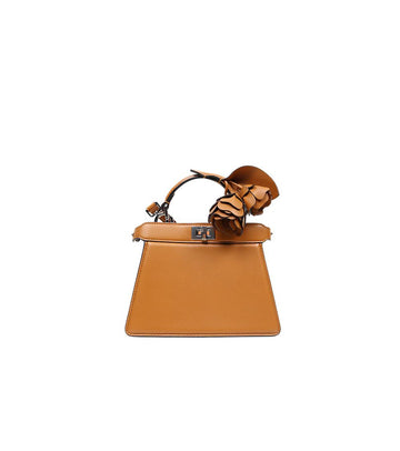 Fendi Petite Brown Leather Peekaboo ICU Shoulder Bag 44372 153855107