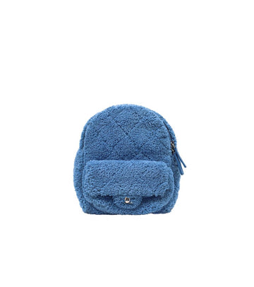 CHANEL Blue Shearling Backpack 49029 153855111
