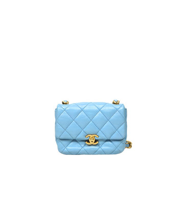 CHANEL Himmelblauer Lammleder Wendeltasche 46775 153855211