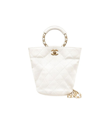 CHANEL Weiße Top Handle Bucket Rucksack 51982 153855217