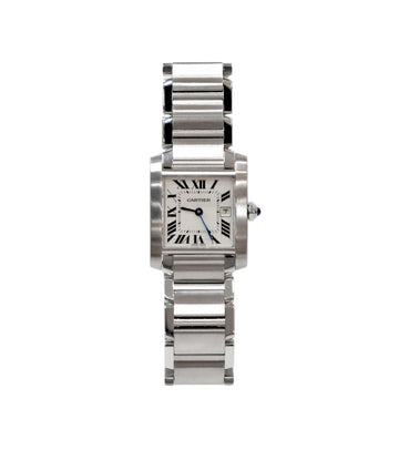 CARTIER ミディアム タンク フランセーズ クォーツ スチール ウォッチ 51032 153855236