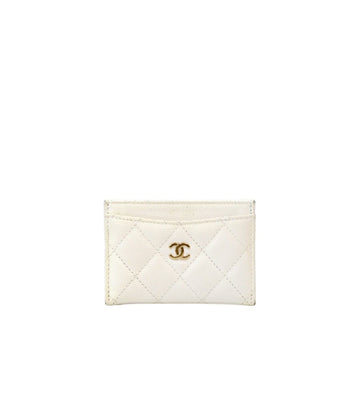 CHANEL White Caviar Card Holder 51219 153855267
