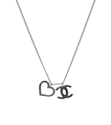 CHANEL ハート CC シルバー ネックレス 49634 153855271