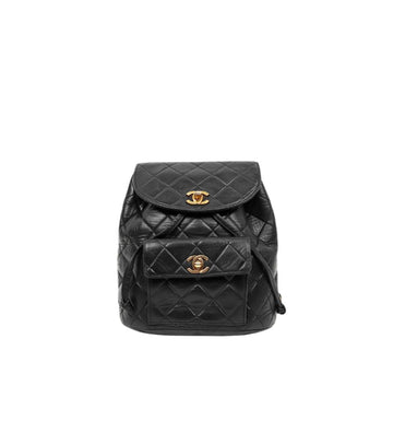 CHANEL ブラックラムスキンデュマバックパック 51118 153855335