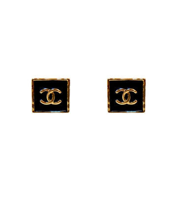 CHANEL B23 S Square CC Logo Earrings 51725 153855609