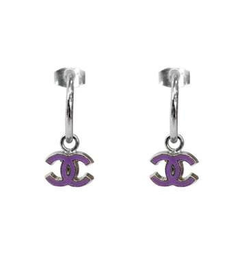 CHANEL ラベンダー CC シルバー ピアス 50680 153855663
