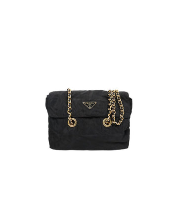 Prada Black Re-Nylon Quilted Chain Shoulder Bag 49150 153856748