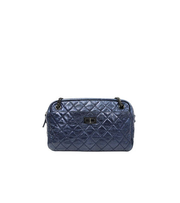 CHANEL Metallisch Navy 2.55 Ketten Schultertasche 52201 153856763