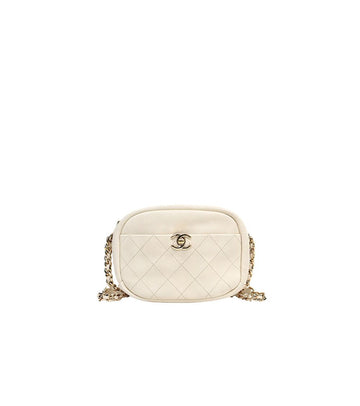 CHANEL Beige Quilted Chain Shoulder Bag 48300 153856807