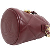 CHANEL Burgundy Leather Coco Crush Mini Bucket Shoulder Bag 49072 153857066 [P]