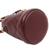 CHANEL Burgundy Leather Coco Crush Mini Bucket Shoulder Bag 49072 153857066 [P]
