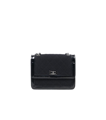 CHANEL ブラックファブリックショルダーバッグ 50255 153857090