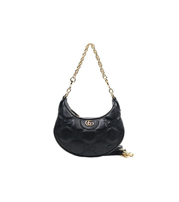 GUCCI Schwarze Leder GG Matelassé Mini Hobo Ketten Schultertasche 50053 153857102