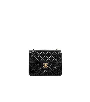 CHANEL Black Patent Petit Sac Crossbody 49618 153857115