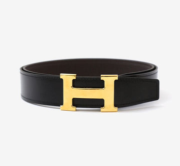 Hermes Reversible Belt with Gold Hardware Black Chocolate 85 H073967CAAB085 149901473
