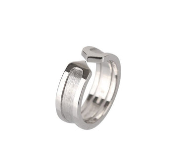 CARTIER 18k Doppel C Ring 18K Weißgold 50 6MM 7245441375 76033479