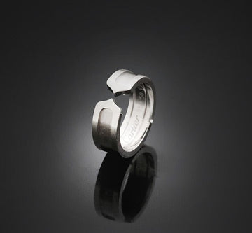 Cartier 18k Double C Ring 18K White Gold 50 Size 6.4MM 7247733211 76033649