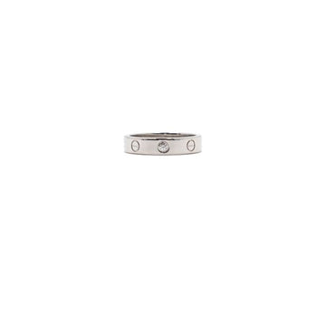 Cartier 18K White Gold 1P Diamond Love Ring Size 12 40505 153894486