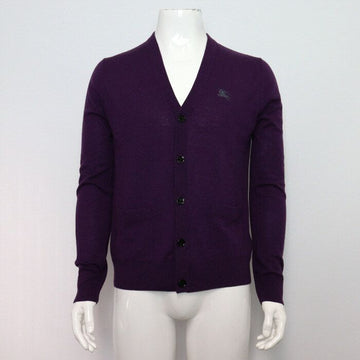 Burberry Embroidered Logo Cardigan in Purple Wool Blend 3790630 153894527
