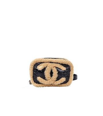 CHANEL Schwarze Shearling Big CC Gürteltasche 45741 153901883
