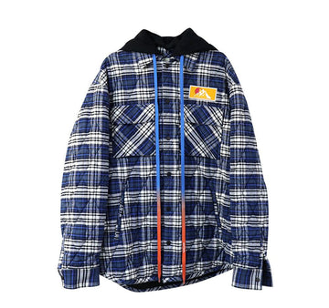 OFF WHITE ブルーキルティングチェックジャケット M 7253072485 76651908