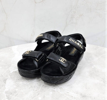 CHANEL CCロゴ ブラック ベルクロ サンダル G37456 149403609
