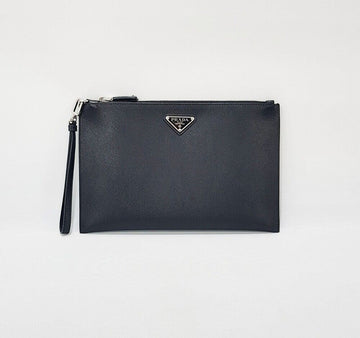 Prada Saffiano Triangle Logo Strap Clutch Bag 2NH005 154015428