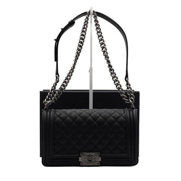 CHANEL Boy Medium Flap Black Caviar Shoulder Bag A67086 154031881