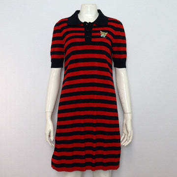 GUCCI ストライプ コットン カラーネック ポロ ワンピース Tシャツ 657895 154033819