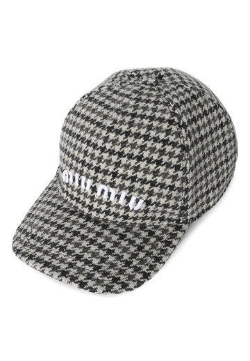 MIU MIU ウールキャップ タータンチェック 5HC179 2F87 F0BD9 59763153
