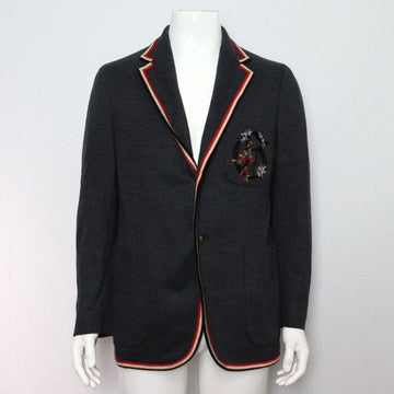 GUCCI Grauer Wollmix-gestickte Männerjacke 552822 154133343