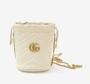 GUCCI GG マモント ミニ バケットバッグ アイボリー 8293613643 154135119