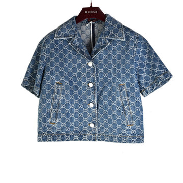 GUCCI ジャカード トップデニム 半袖 シャツ 788680 13577 154141541