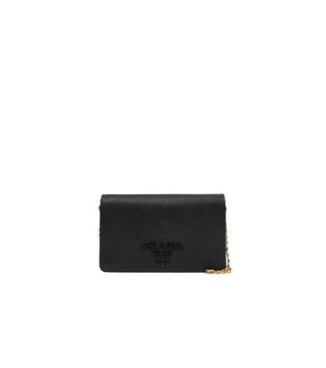 PRADA ブラックサフィアーノチェーンクロスバッグ 52780 154166653
