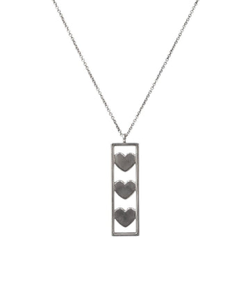 Tiffany & Co Triple Heart Bar Silver Necklace 53234 154166718