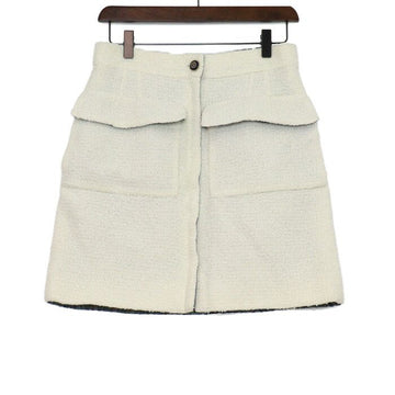 CHANEL Ecru White Tweed Mini Skirt P62769 154167551