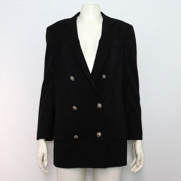 Versace Black Blended Silver Button Blazer Women's Double Jacket aa61714 154167599