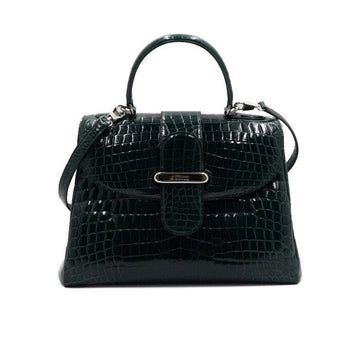 COLOMBO Green Crocodile Wani Leather Wall Street Tote Bag and Shoulder Bag aa62176 154226576