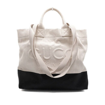 Gucci Natural Canvas Embossed Shopper Bag 154226596