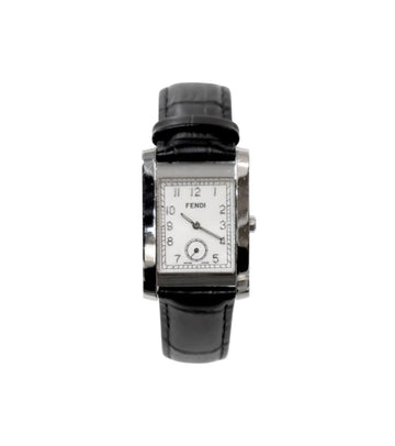 Fendi Black Leather Classic Square Quartz Watch 52065 154337237