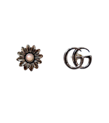 Gucci Double G Flower Silver Earrings 53420 154337431