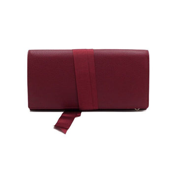 Cartier Calfskin Red Leather Double Flap Multi-Function Pouch Bag Clutch aa62181 154406537