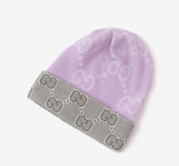 Gucci Reversible GG Wool Hat Pink Grey L 732260 154407487