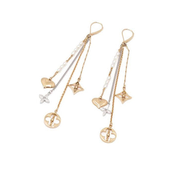 LOUIS VUITTON 18K Gold Perlen Ohrringe Q93045 154408722