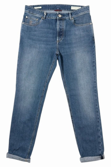 BRUNELLO CUCINELLI Traditionell geschnittene mitteldunkle Jeanshose 154426659