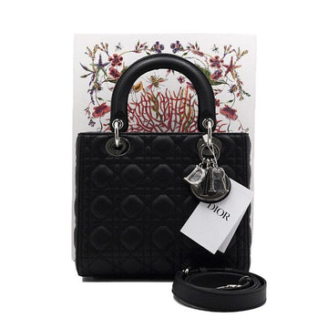 DIOR M0565PWRT ブラック グレイン カーフスキン レディース ミディアム カナージュ トートバッグ 兼 ショルダーバッグ aa61517 154508991